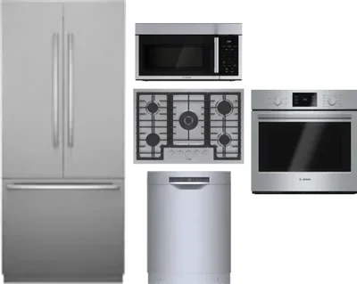 5 Piece Package Includes Refrigerator, Cooktop, Wall Oven, Microwave And Dishwasher
