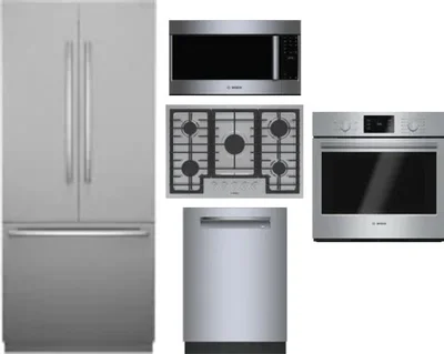 5 Piece Package Includes Refrigerator, Cooktop, Wall Oven, Microwave And Dishwasher