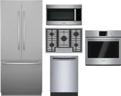 5 Piece Package Includes Refrigerator, Cooktop, Wall Oven, Microwave And Dishwasher