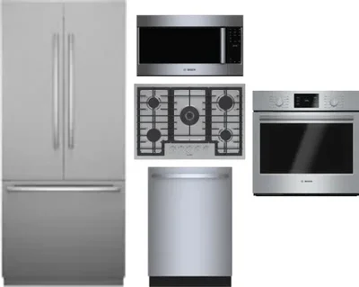 5 Piece Package Includes Refrigerator, Cooktop, Wall Oven, Microwave And Dishwasher