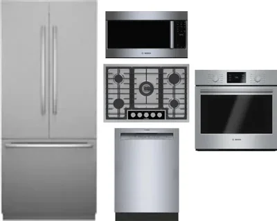 5 Piece Package Includes Refrigerator, Cooktop, Wall Oven, Microwave And Dishwasher