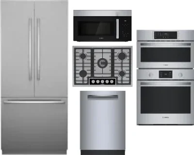 5 Piece Package Includes Refrigerator, Cooktop, Wall Oven, Microwave And Dishwasher