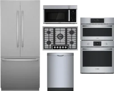 5 Piece Package Includes Refrigerator, Cooktop, Wall Oven, Microwave And Dishwasher