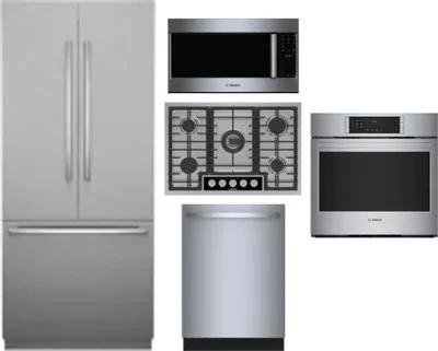 5 Piece Package Includes Refrigerator, Cooktop, Wall Oven, Microwave And Dishwasher