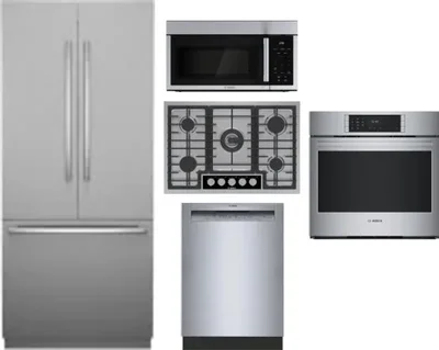 5 Piece Package Includes Refrigerator, Cooktop, Wall Oven, Microwave And Dishwasher