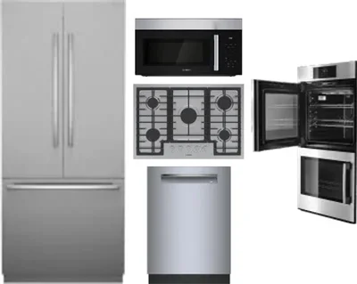 5 Piece Package Includes Refrigerator, Cooktop, Wall Oven, Microwave And Dishwasher