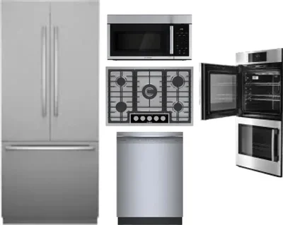 5 Piece Package Includes Refrigerator, Cooktop, Wall Oven, Microwave And Dishwasher