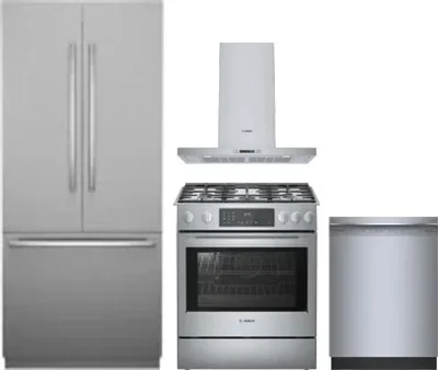 4 Piece Package Includes Refrigerator, Range, Hood And Dishwasher