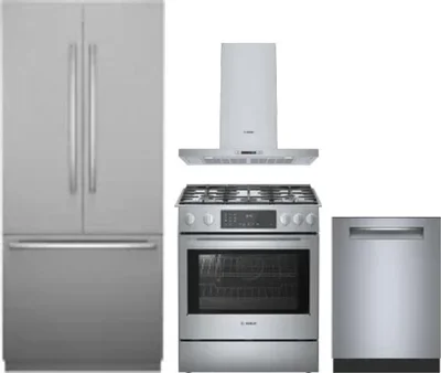4 Piece Package Includes Refrigerator, Range, Hood And Dishwasher