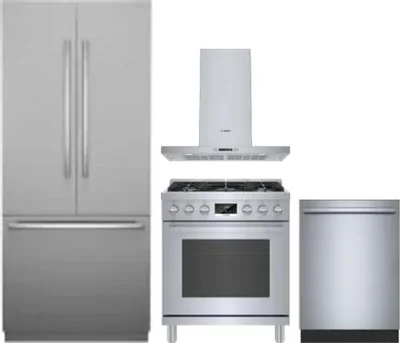 4 Piece Package Includes Refrigerator, Range, Hood And Dishwasher