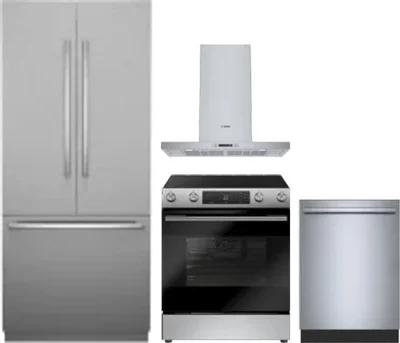 4 Piece Package Includes Refrigerator, Range, Hood And Dishwasher
