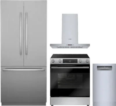 4 Piece Package Includes Refrigerator, Range, Hood And Dishwasher