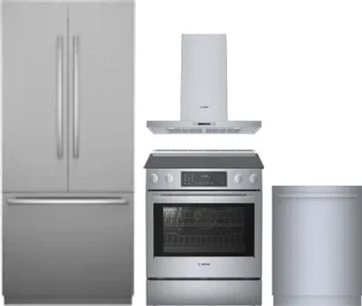 4 Piece Package Includes Refrigerator, Range, Hood And Dishwasher