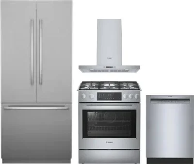 4 Piece Package Includes Refrigerator, Range, Hood And Dishwasher