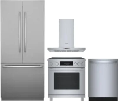 4 Piece Package Includes Refrigerator, Range, Hood And Dishwasher