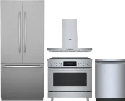 4 Piece Package Includes Refrigerator, Range, Hood And Dishwasher