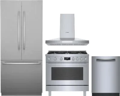 4 Piece Package Includes Refrigerator, Range, Hood And Dishwasher