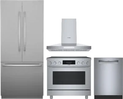 4 Piece Package Includes Refrigerator, Range, Hood And Dishwasher