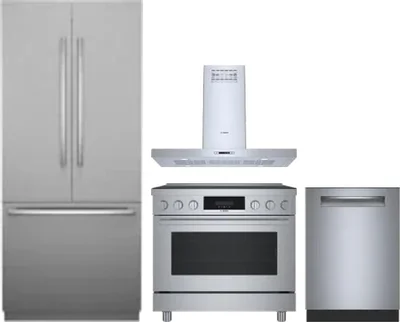4 Piece Package Includes Refrigerator, Range, Hood And Dishwasher
