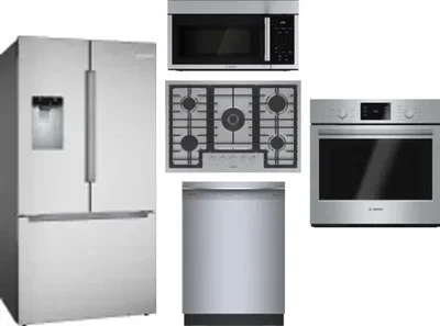 5 Piece Package Includes Refrigerator, Cooktop, Wall Oven, Microwave And Dishwasher