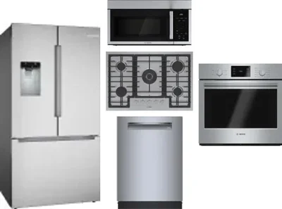 5 Piece Package Includes Refrigerator, Cooktop, Wall Oven, Microwave And Dishwasher