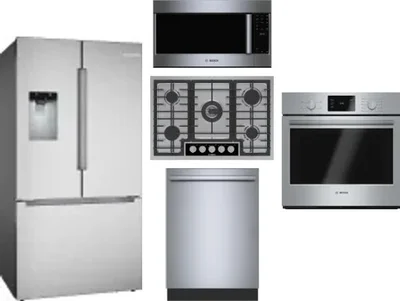 5 Piece Package Includes Refrigerator, Cooktop, Wall Oven, Microwave And Dishwasher