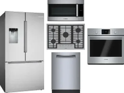 5 Piece Package Includes Refrigerator, Cooktop, Wall Oven, Microwave And Dishwasher