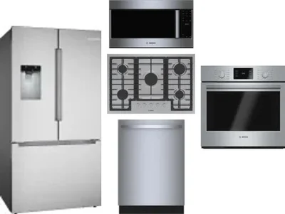 5 Piece Package Includes Refrigerator, Cooktop, Wall Oven, Microwave And Dishwasher