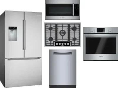 5 Piece Package Includes Refrigerator, Cooktop, Wall Oven, Microwave And Dishwasher