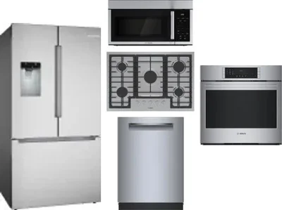 5 Piece Package Includes Refrigerator, Cooktop, Wall Oven, Microwave And Dishwasher