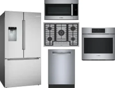 5 Piece Package Includes Refrigerator, Cooktop, Wall Oven, Microwave And Dishwasher