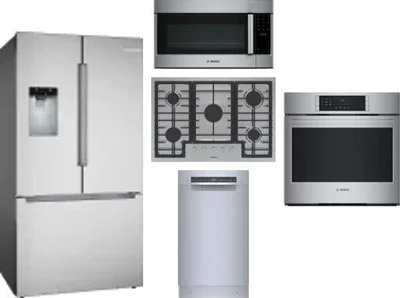 5 Piece Package Includes Refrigerator, Cooktop, Wall Oven, Microwave And Dishwasher