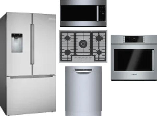5 Piece Package Includes Refrigerator, Cooktop, Wall Oven, Microwave And Dishwasher