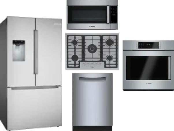 5 Piece Package Includes Refrigerator, Cooktop, Wall Oven, Microwave And Dishwasher
