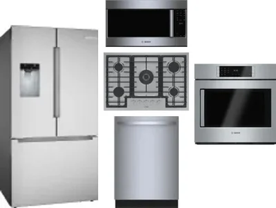 5 Piece Package Includes Refrigerator, Cooktop, Wall Oven, Microwave And Dishwasher