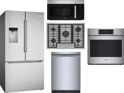 5 Piece Package Includes Refrigerator, Cooktop, Wall Oven, Microwave And Dishwasher