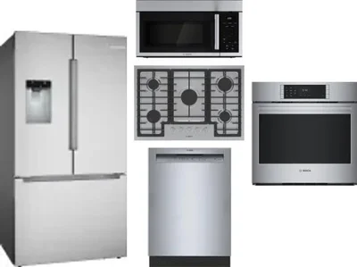 5 Piece Package Includes Refrigerator, Cooktop, Wall Oven, Microwave And Dishwasher