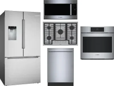 5 Piece Package Includes Refrigerator, Cooktop, Wall Oven, Microwave And Dishwasher