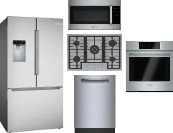 5 Piece Package Includes Refrigerator, Cooktop, Wall Oven, Microwave And Dishwasher