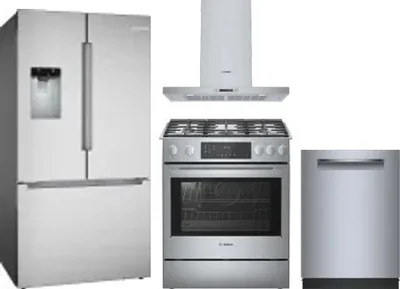 4 Piece Package Includes Refrigerator, Range, Hood And Dishwasher