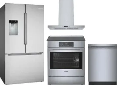 4 Piece Package Includes Refrigerator, Range, Hood And Dishwasher