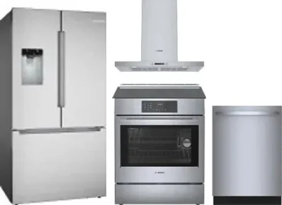 4 Piece Package Includes Refrigerator, Range, Hood And Dishwasher