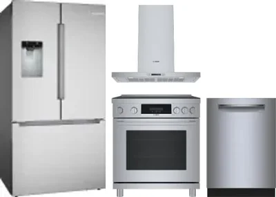 4 Piece Package Includes Refrigerator, Range, Hood And Dishwasher