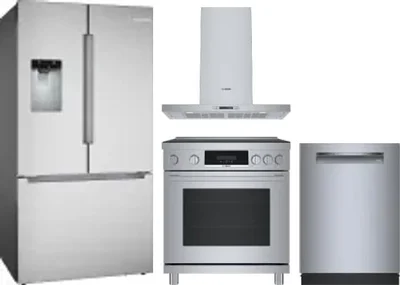 4 Piece Package Includes Refrigerator, Range, Hood And Dishwasher