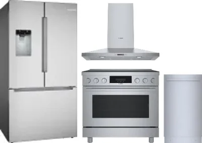 4 Piece Package Includes Refrigerator, Range, Hood And Dishwasher