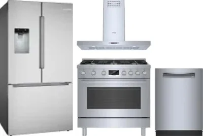 4 Piece Package Includes Refrigerator, Range, Hood And Dishwasher