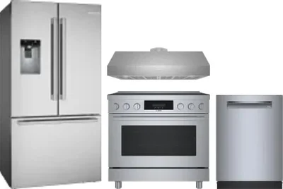 4 Piece Package Includes Refrigerator, Range, Hood And Dishwasher
