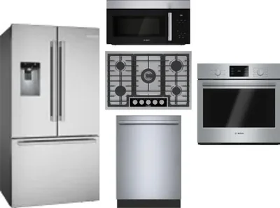 5 Piece Package Includes Refrigerator, Cooktop, Wall Oven, Microwave And Dishwasher