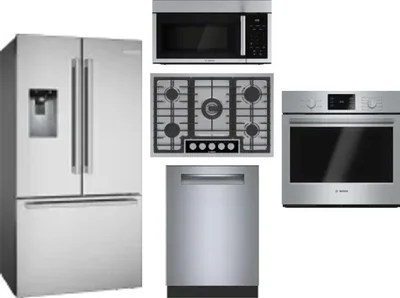 5 Piece Package Includes Refrigerator, Cooktop, Wall Oven, Microwave And Dishwasher