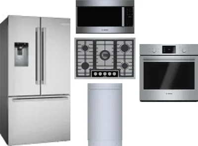 5 Piece Package Includes Refrigerator, Cooktop, Wall Oven, Microwave And Dishwasher